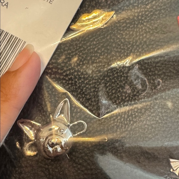 NWT $88 BETSEY JOHNSON Paris Embossed Charm Tote Purse Faux Leather Black Gift - Picture 9 of 10